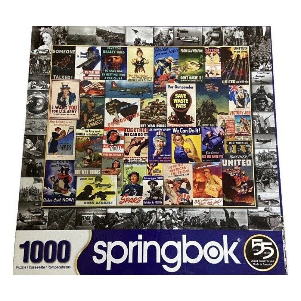 Springbok's 1000 Piece Jigsaw Puzzle Making History War Nostalgia Complete